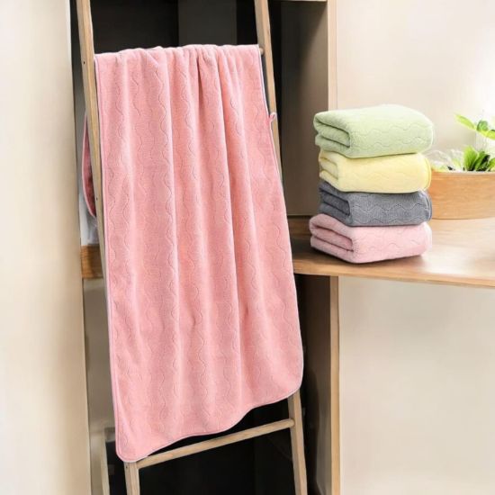 Wave Embossed Premium Soft Bathing Towel এর ছবি
