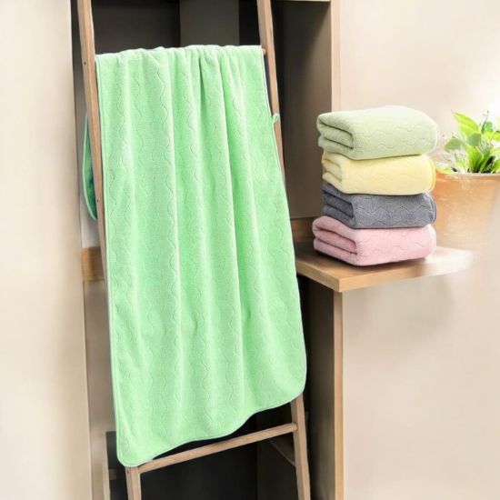 Wave Embossed Premium Soft Bathing Towel এর ছবি