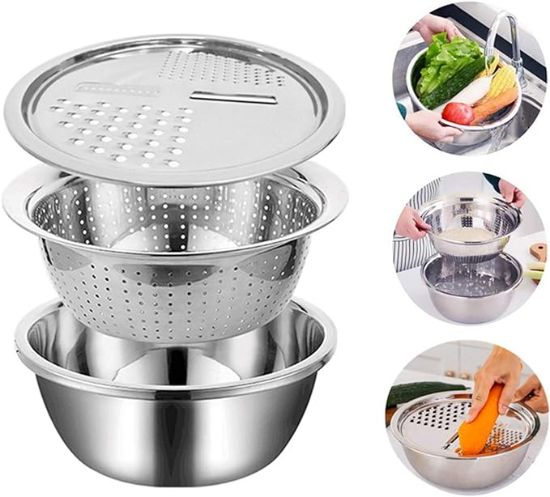 3 in 1 Vegetable Cutter with Drain Basket এর ছবি