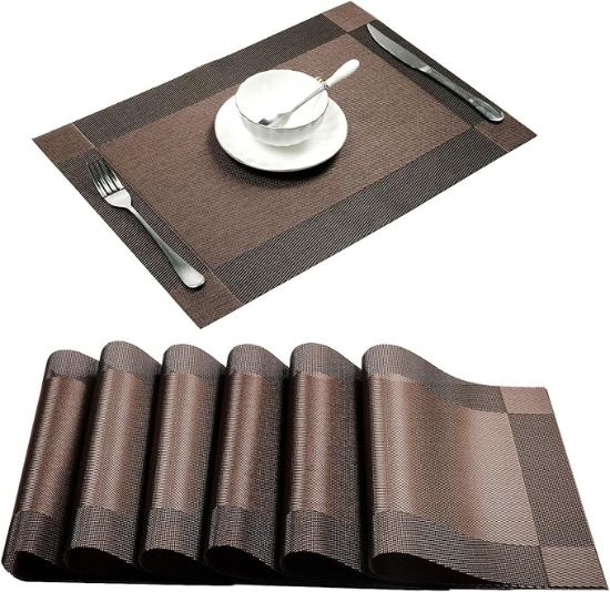 6 pcs Set Rectangular Shaped Dining Table Mat এর ছবি