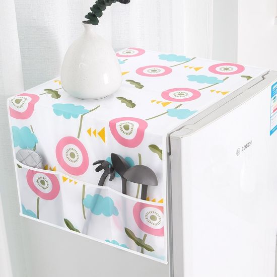 Leaf Printed Fridge Cover Refrigerator Dust Cover এর ছবি