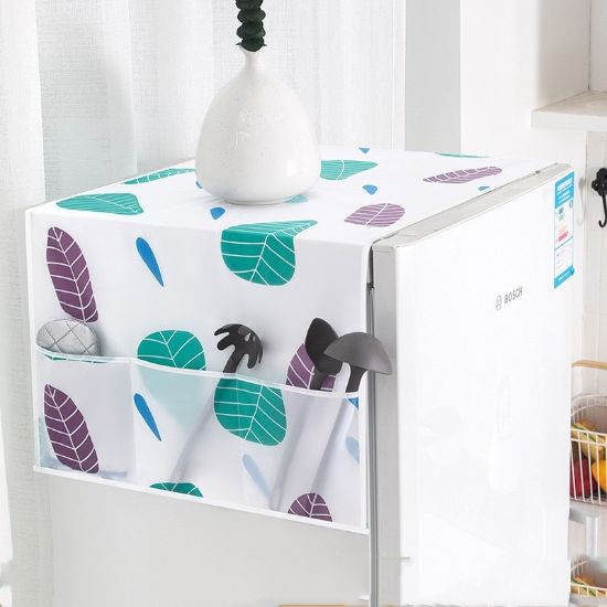 Leaf Printed Fridge Cover Refrigerator Dust Cover এর ছবি