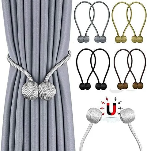 2pcs Magnetic Curtain Belt Round Head Curtain Holders