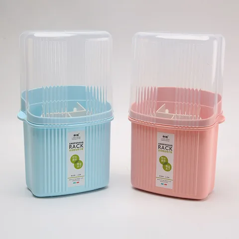 Compact Kitchen Utensil Storage Rack with Dustproof Lid